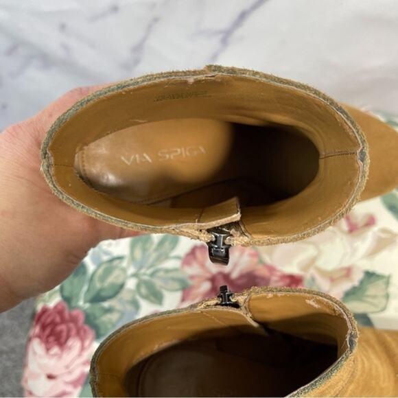 Via Spiga | Tan Suede Heel Booties | 7 - Picture 7 of 12
